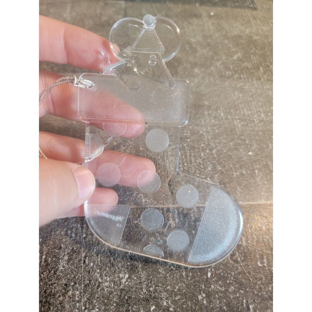 Clear acrylic stocking Mouse mice ornament Xmas decor
